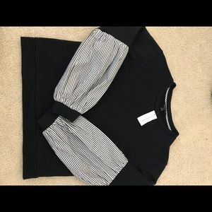 NWT Banana Republic puff sleeve navy sweatshirt